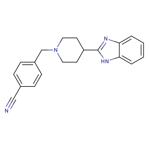 N#Cc1ccc(cc1)CN1CCC(CC1)c1nc2c([nH]1)cccc2