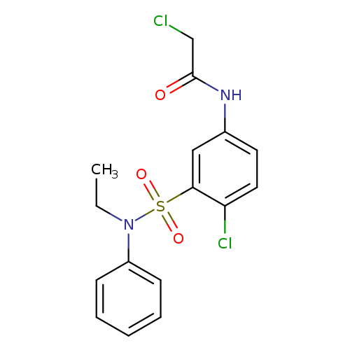 CCN(S(=O)(=O)c1cc(ccc1Cl)NC(=O)CCl)c1ccccc1