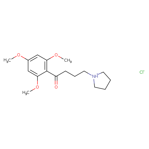 COc1cc(OC)cc(c1C(=O)CCC[NH+]1CCCC1)OC.[Cl-]