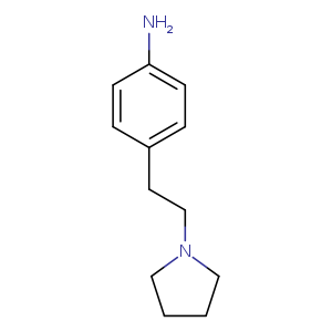 Nc1ccc(cc1)CCN1CCCC1
