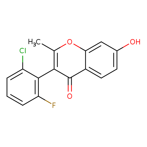Oc1ccc2c(c1)oc(c(c2=O)c1c(F)cccc1Cl)C