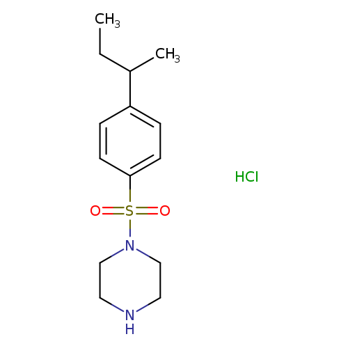 CCC(c1ccc(cc1)S(=O)(=O)N1CCNCC1)C.Cl