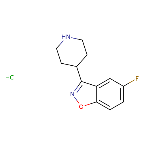Fc1ccc2c(c1)c(no2)C1CCNCC1.Cl