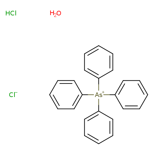 c1ccc(cc1)[As+](c1ccccc1)(c1ccccc1)c1ccccc1.O.Cl.[Cl-]