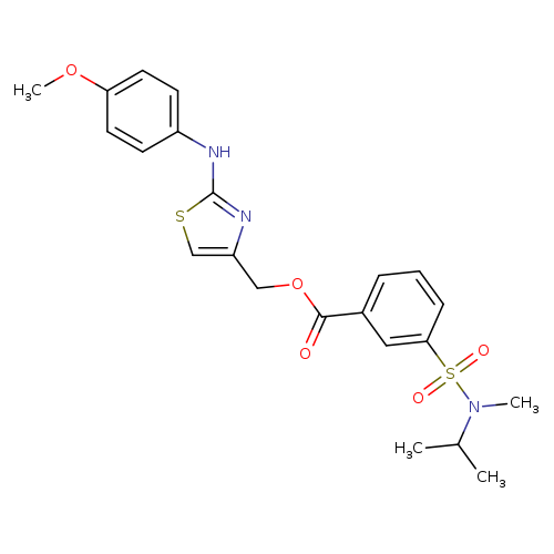 COc1ccc(cc1)Nc1scc(n1)COC(=O)c1cccc(c1)S(=O)(=O)N(C(C)C)C