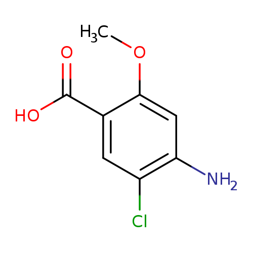 COc1cc(N)c(cc1C(=O)O)Cl