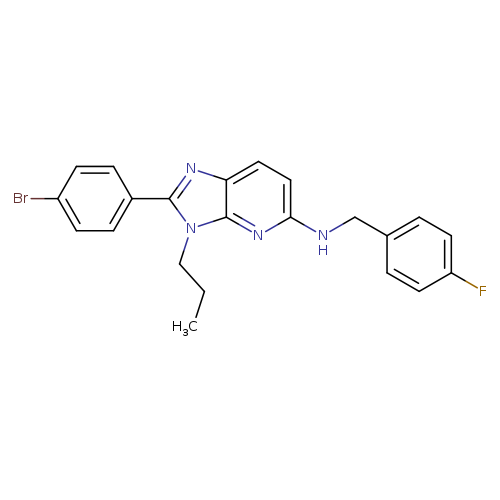 CCCn1c(nc2c1nc(NCc1ccc(cc1)F)cc2)c1ccc(cc1)Br
