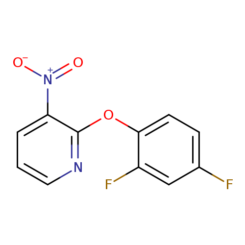 Fc1ccc(c(c1)F)Oc1ncccc1[N+](=O)[O-]
