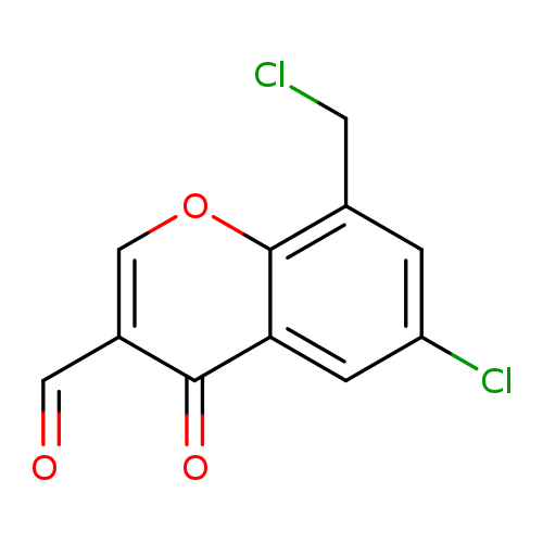 ClCc1cc(Cl)cc2c1occ(c2=O)C=O