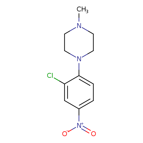 CN1CCN(CC1)c1ccc(cc1Cl)[N+](=O)[O-]