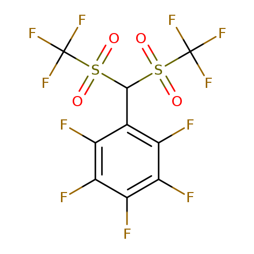 Fc1c(F)c(F)c(c(c1C(S(=O)(=O)C(F)(F)F)S(=O)(=O)C(F)(F)F)F)F