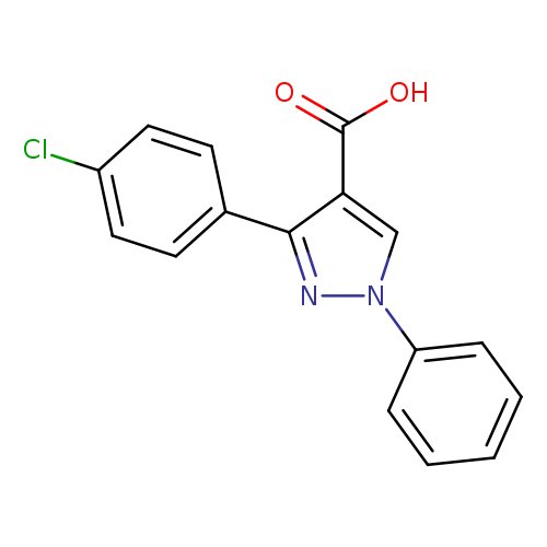 Clc1ccc(cc1)c1nn(cc1C(=O)O)c1ccccc1
