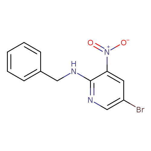 Brc1cnc(c(c1)[N+](=O)[O-])NCc1ccccc1