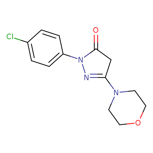 O=C1CC(=NN1c1ccc(cc1)Cl)N1CCOCC1
