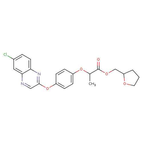 Clc1ccc2c(c1)ncc(n2)Oc1ccc(cc1)OC(C(=O)OCC1CCCO1)C