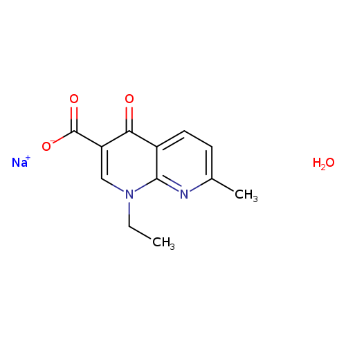 CCn1cc(C(=O)[O-])c(=O)c2c1nc(C)cc2.O.[Na+]