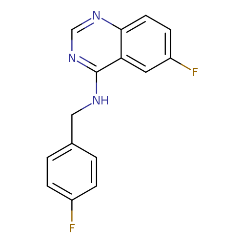 Fc1ccc(cc1)CNc1ncnc2c1cc(F)cc2