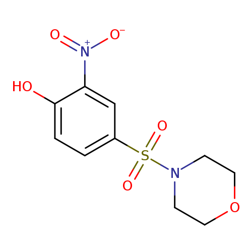 [O-][N+](=O)c1cc(ccc1O)S(=O)(=O)N1CCOCC1