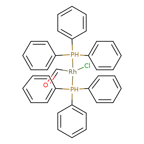 O=C[Rh](P(c1ccccc1)(c1ccccc1)c1ccccc1)(P(c1ccccc1)(c1ccccc1)c1ccccc1)Cl
