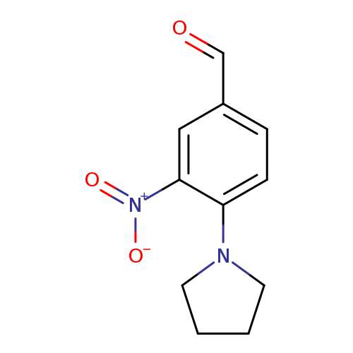 O=Cc1ccc(c(c1)[N+](=O)[O-])N1CCCC1