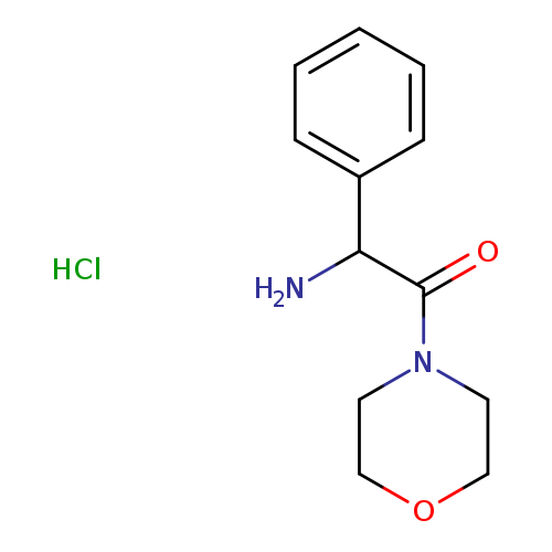 NC(C(=O)N1CCOCC1)c1ccccc1.Cl