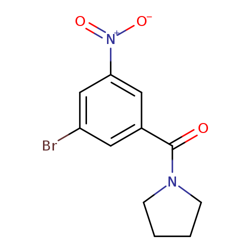 Brc1cc(cc(c1)[N+](=O)[O-])C(=O)N1CCCC1