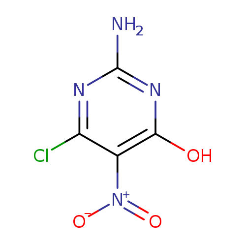 Nc1nc(O)c(c(n1)Cl)[N+](=O)[O-]