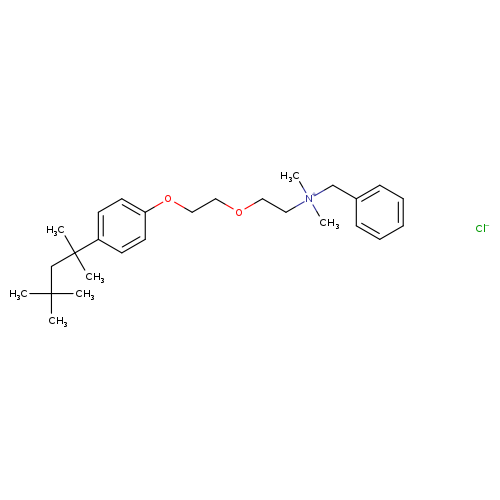 CC(CC(c1ccc(cc1)OCCOCC[N+](Cc1ccccc1)(C)C)(C)C)(C)C.[Cl-]