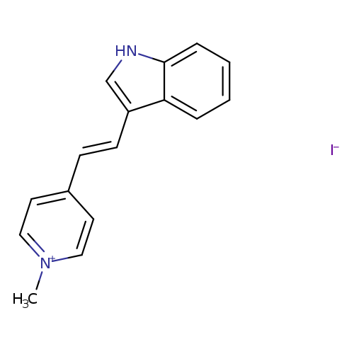 C[n+]1ccc(cc1)/C=C/c1c[nH]c2c1cccc2.[I-]