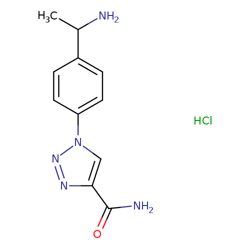 CC(c1ccc(cc1)n1nnc(c1)C(=O)N)N.Cl