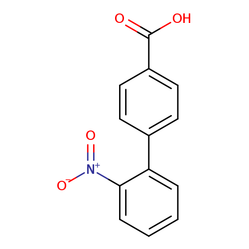 [O-][N+](=O)c1ccccc1c1ccc(cc1)C(=O)O