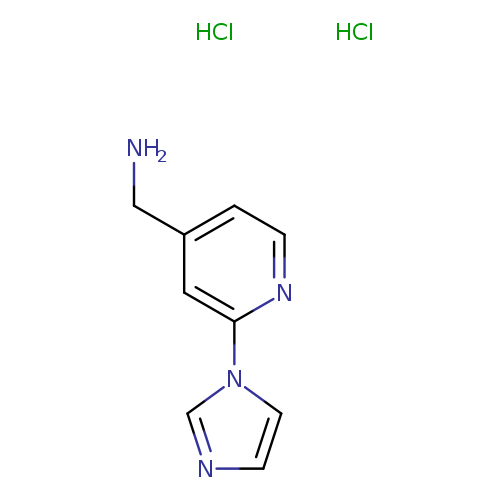 NCc1ccnc(c1)n1cncc1.Cl.Cl