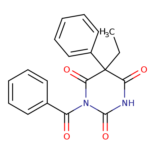 CCC1(C(=O)NC(=O)N(C1=O)C(=O)c1ccccc1)c1ccccc1