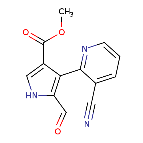 COC(=O)c1c[nH]c(c1c1ncccc1C#N)C=O