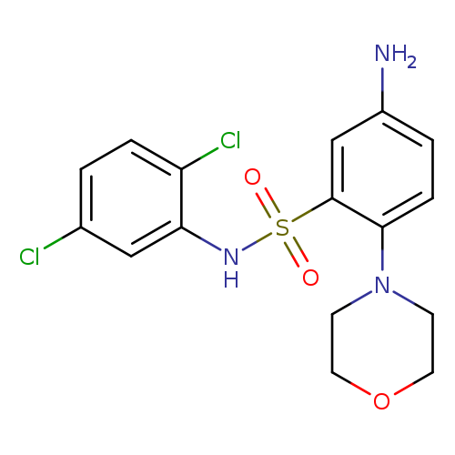 Nc1ccc(c(c1)S(=O)(=O)Nc1cc(Cl)ccc1Cl)N1CCOCC1