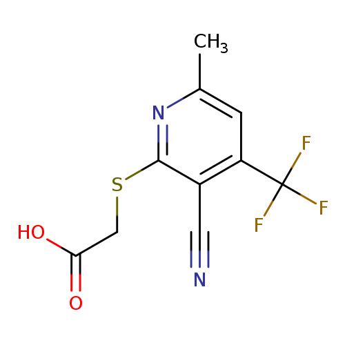 N#Cc1c(SCC(=O)O)nc(cc1C(F)(F)F)C