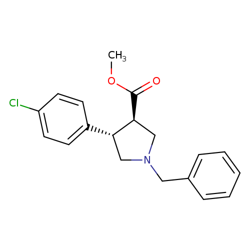 COC(=O)[C@H]1CN(C[C@@H]1c1ccc(cc1)Cl)Cc1ccccc1