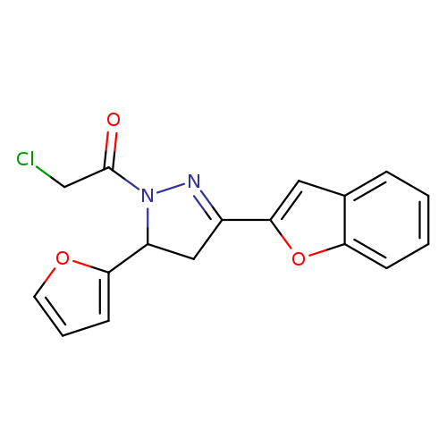 ClCC(=O)N1N=C(CC1c1ccco1)c1cc2c(o1)cccc2