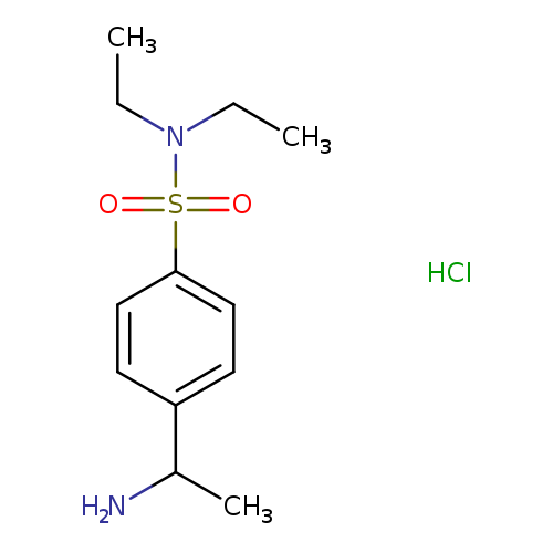 CCN(S(=O)(=O)c1ccc(cc1)C(N)C)CC.Cl