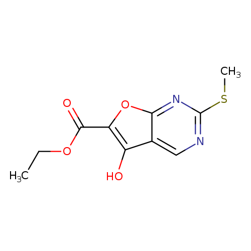 CCOC(=O)c1oc2c(c1O)cnc(n2)SC
