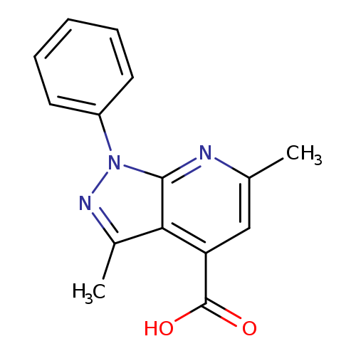 Cc1cc(C(=O)O)c2c(n1)n(nc2C)c1ccccc1