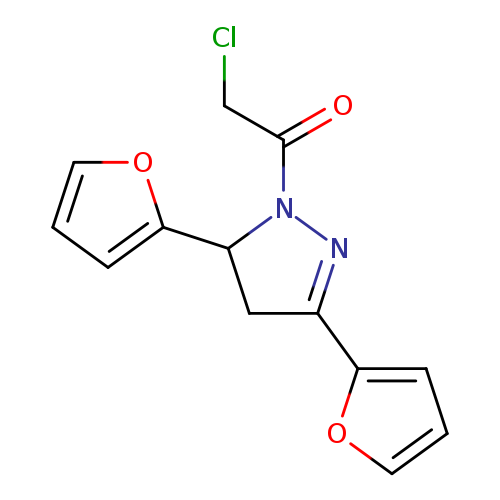 ClCC(=O)N1N=C(CC1c1ccco1)c1ccco1