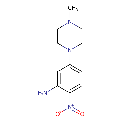 CN1CCN(CC1)c1ccc(c(c1)N)[N+](=O)[O-]
