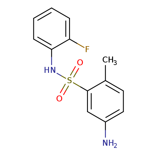 Nc1ccc(c(c1)S(=O)(=O)Nc1ccccc1F)C