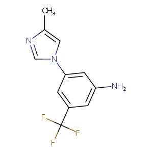 Nc1cc(cc(c1)C(F)(F)F)n1cnc(c1)C