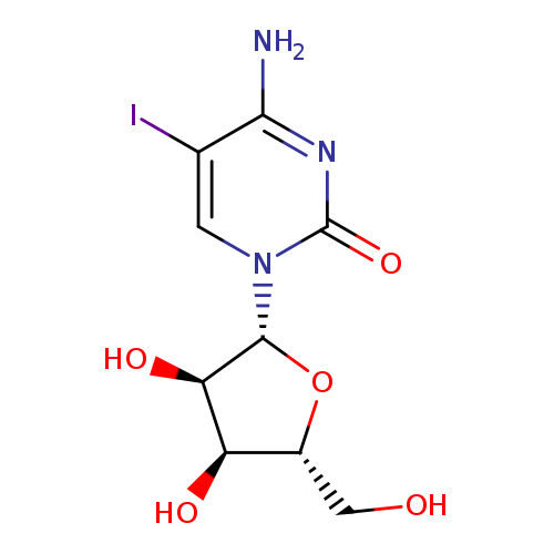 OC[C@H]1O[C@H]([C@@H]([C@@H]1O)O)n1cc(I)c(nc1=O)N