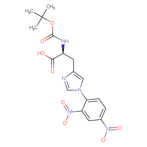 O=C(OC(C)(C)C)N[C@H](C(=O)O)Cc1ncn(c1)c1ccc(cc1[N+](=O)[O-])[N+](=O)[O-]