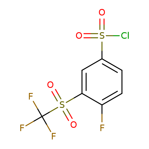 Fc1ccc(cc1S(=O)(=O)C(F)(F)F)S(=O)(=O)Cl