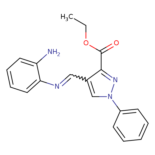 CCOC(=O)c1nn(cc1C=Nc1ccccc1N)c1ccccc1