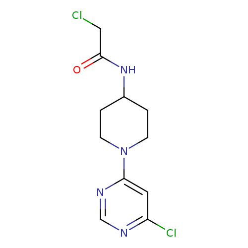 ClCC(=O)NC1CCN(CC1)c1ncnc(c1)Cl